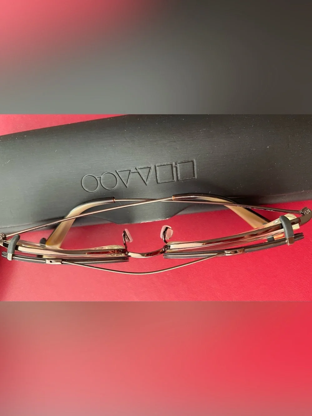 Oliver Peoples Gold Frame Prescription Glasses with Amber Temples &Dark Clip-On